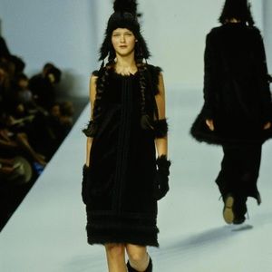 Anna Sui Faux Fur 1998 Runway Dress